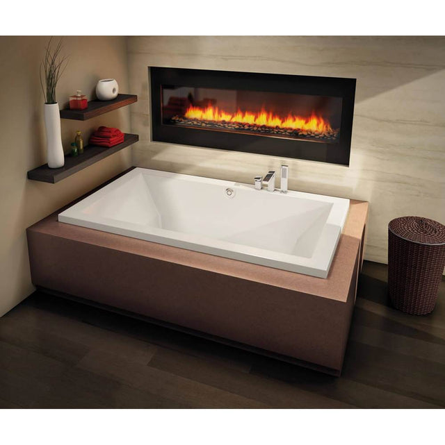 Maax - Aiiki 7242 Acrylic Drop-in Center Drain Aerofeel Bathtub in White - White
