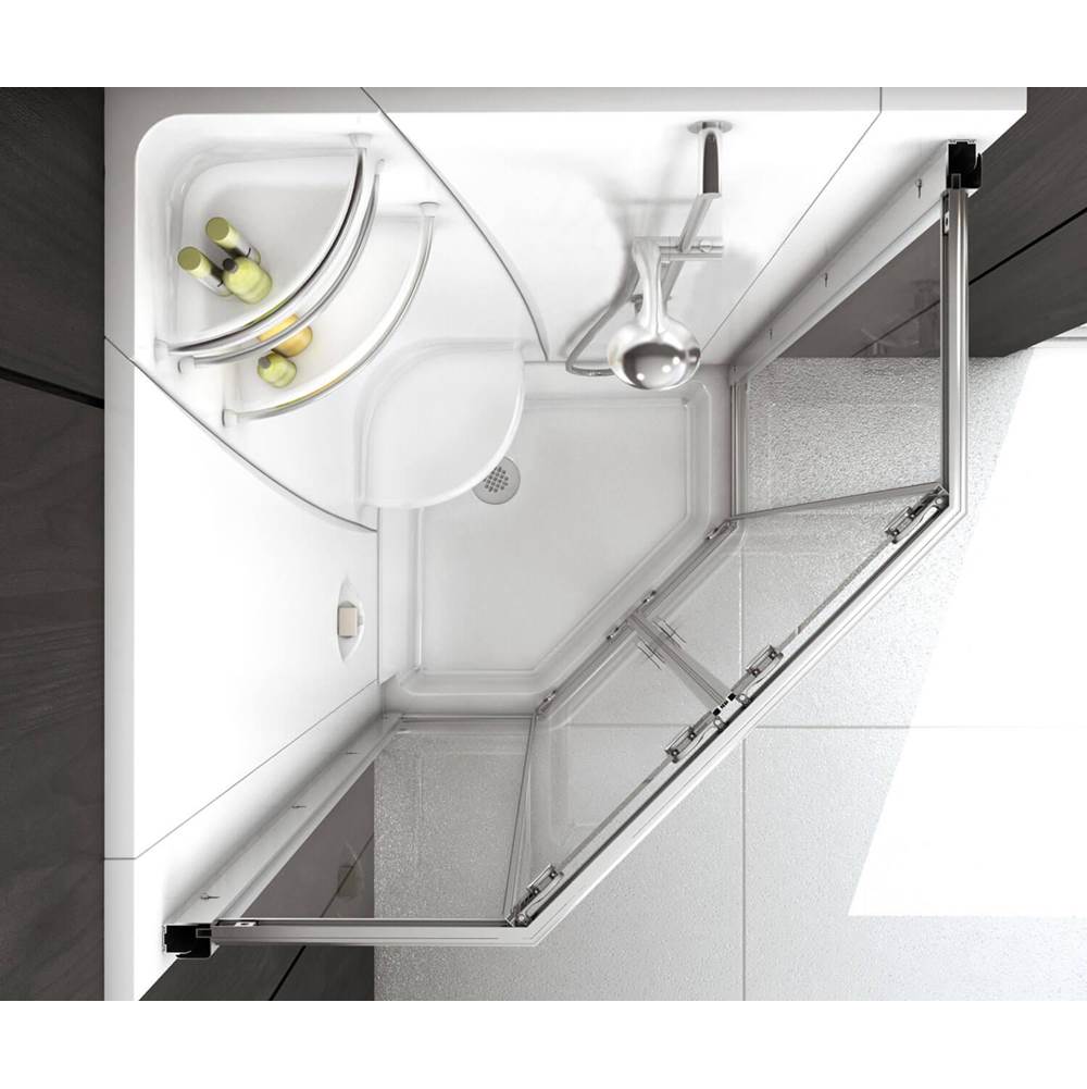 Freestyle 37 Neo-Angle 37 x 37 Acrylic Corner Center Drain One-Piece Shower in White