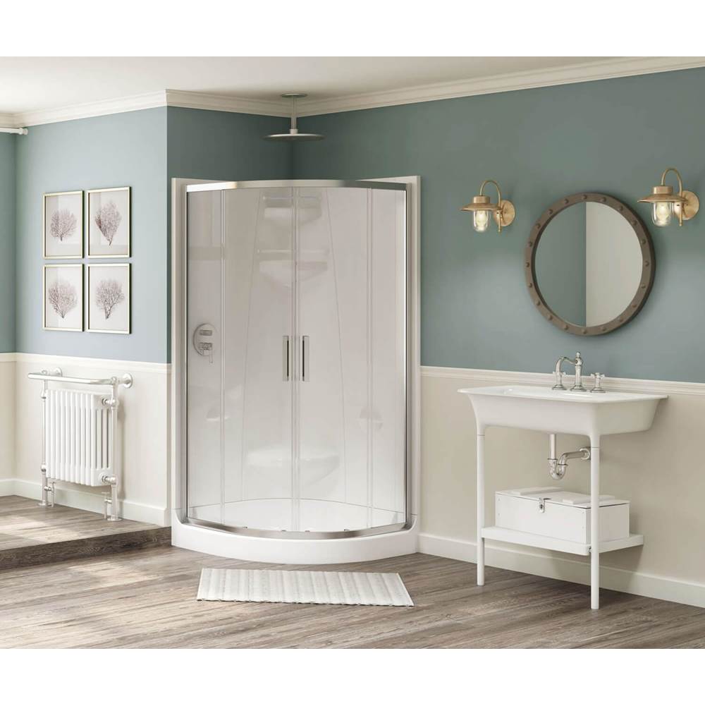 Freestyle 37 Neo-Round 37 x 37 Acrylic Corner Center Drain Two-Piece Shower in White