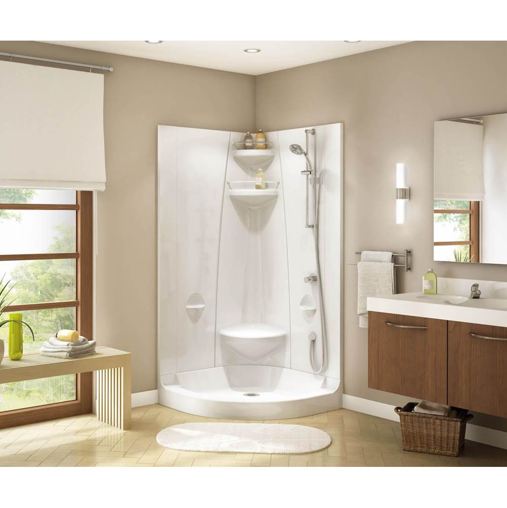 Maax - Freestyle 37 Neo-Round 37 x 37 Acrylic Corner Center Drain Two-Piece Shower in White - White