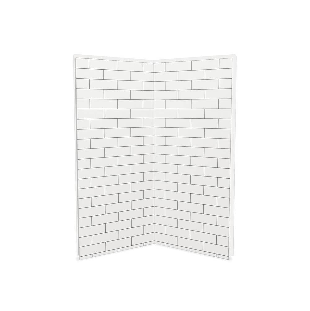 Maax - Utile 3636 Composite Direct-to-Stud Two-Piece Corner Shower Wall Kit in Metro Tux - Tux