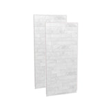 Utile 3636 Composite Direct-to-Stud Two-Piece Corner Shower Wall Kit in Marble Carrara