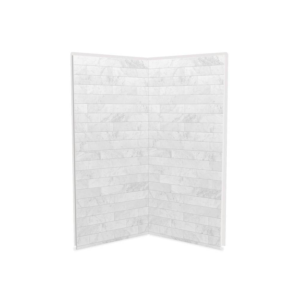 Maax - Utile 3636 Composite Direct-to-Stud Two-Piece Corner Shower Wall Kit in Marble Carrara - Carrara