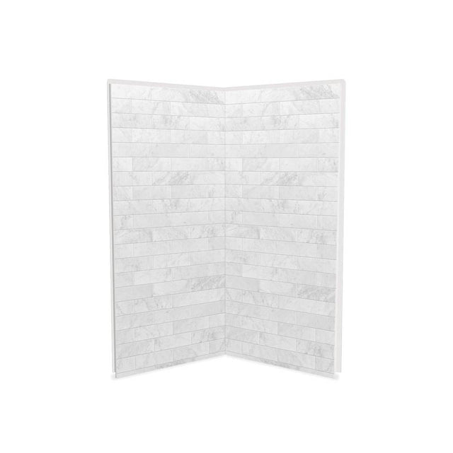 Maax - Utile 3636 Composite Direct-to-Stud Two-Piece Corner Shower Wall Kit in Marble Carrara - Carrara