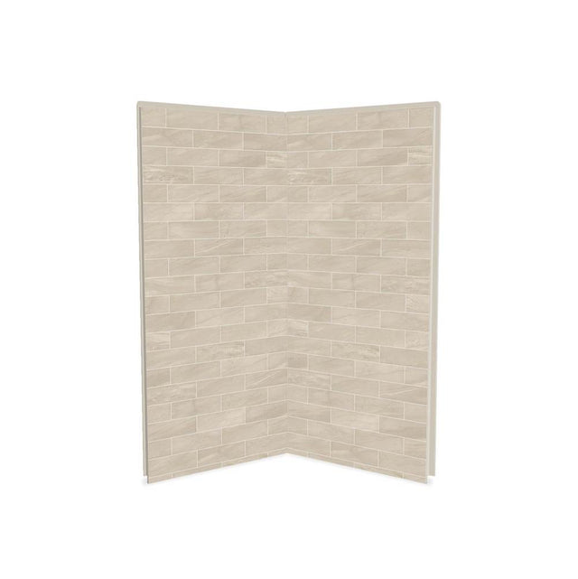 Maax - Utile 3636 Composite Direct-to-Stud Two-Piece Corner Shower Wall Kit in Organik Loam - Loam