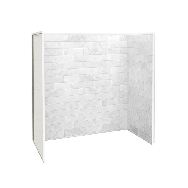 Maax - Utile 6030 Composite Direct-to-Stud Three-Piece Tub Wall Kit in Marble Carrara - Carrara