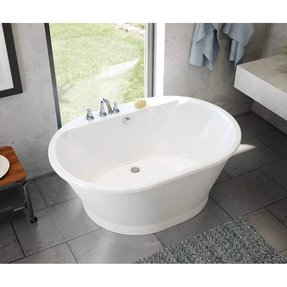 Brioso 6042 AcrylX Freestanding Center Drain Bathtub in White with White Skirt