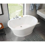 Brioso 6042 AcrylX Freestanding Center Drain Bathtub in White with White Skirt