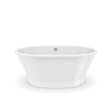 Brioso 6042 AcrylX Freestanding Center Drain Bathtub in White with White Skirt