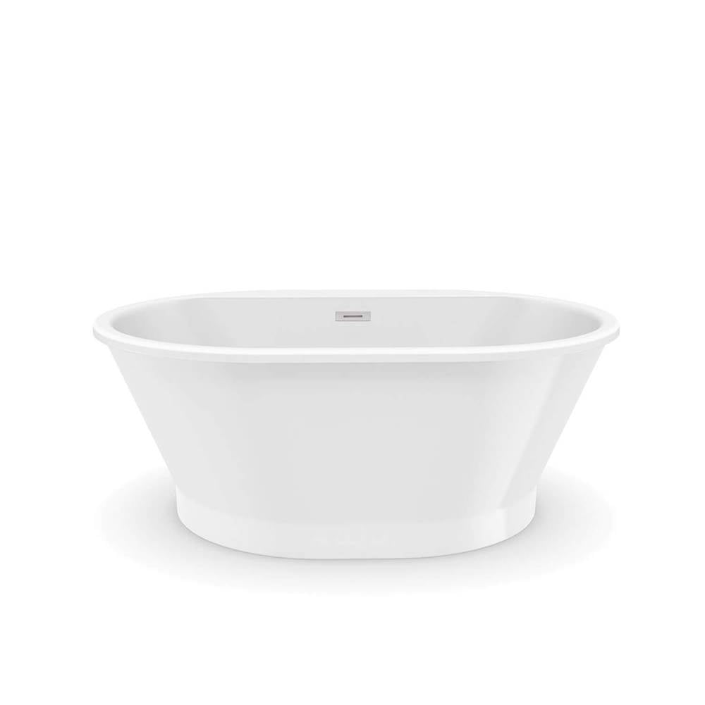 Brioso 6042 AcrylX Freestanding Center Drain Bathtub in White with White Skirt