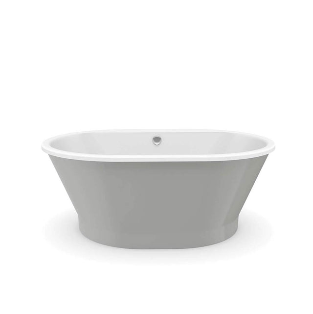 Maax - Brioso 6042 AcrylX Freestanding Center Drain Bathtub in White with Sterling Silver Skirt - Sterling Silver