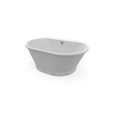 Brioso 6042 AcrylX Freestanding Center Drain Bathtub in White with Sterling Silver Skirt