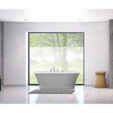Brioso 6042 AcrylX Freestanding Center Drain Bathtub in White with Sterling Silver Skirt