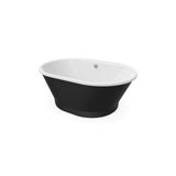 Brioso 6042 AcrylX Freestanding Center Drain Bathtub in White with Black Skirt