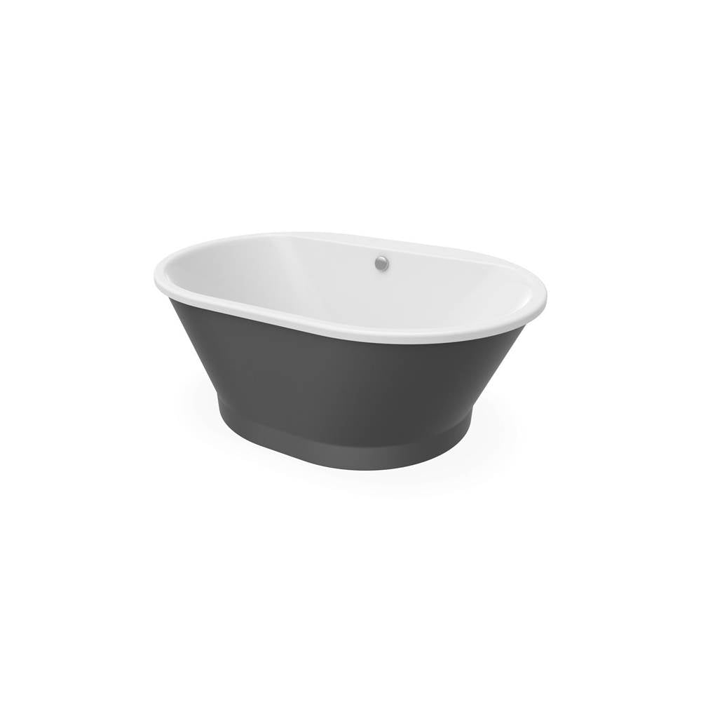 Brioso 6042 AcrylX Freestanding Center Drain Bathtub in White with Thundey Grey Skirt