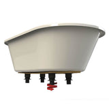 Brioso 6042 AcrylX Freestanding Center Drain Bathtub in White with Thundey Grey Skirt