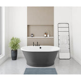 Maax - Brioso 6042 AcrylX Freestanding Center Drain Bathtub in White with Thundey Grey Skirt - Thunder Gray