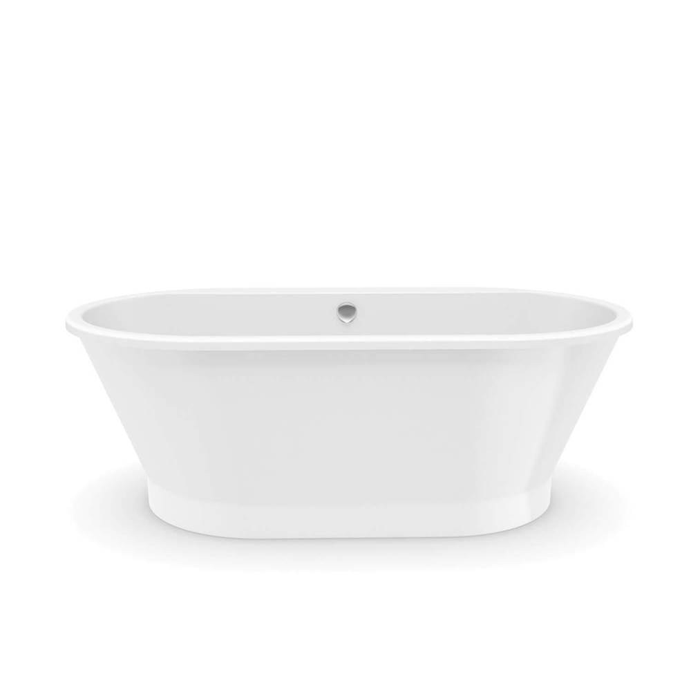 Brioso 6636 AcrylX Freestanding Center Drain Bathtub in White with White Skirt