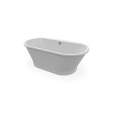 Brioso 6636 AcrylX Freestanding Center Drain Bathtub in White with Sterling Silver Skirt