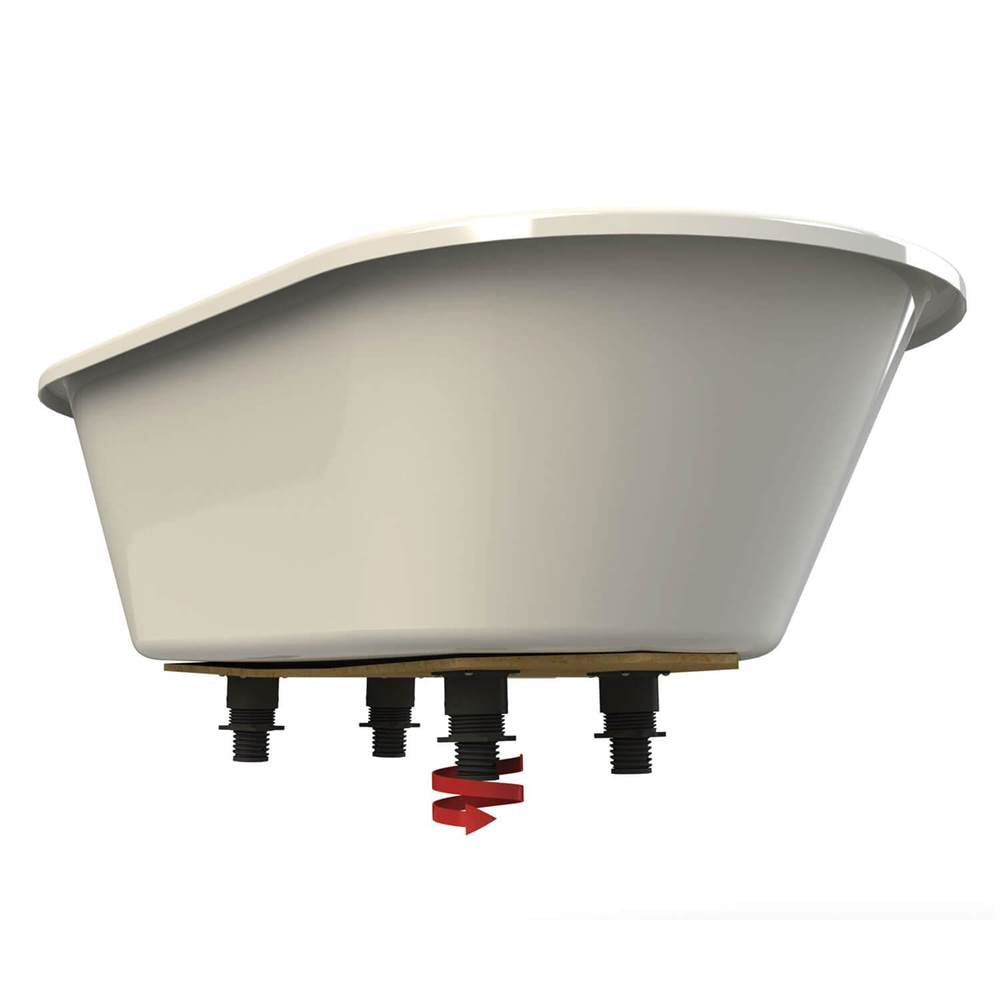 Brioso 6636 AcrylX Freestanding Center Drain Bathtub in White with Black Skirt