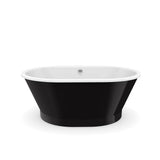 Maax - Brioso 6636 AcrylX Freestanding Center Drain Bathtub in White with Black Skirt - Black