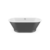 Brioso 6636 AcrylX Freestanding Center Drain Bathtub in White with Thundey Grey Skirt