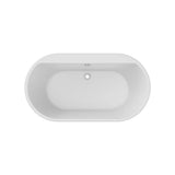 Brioso 6636 AcrylX Freestanding Center Drain Bathtub in White with Thundey Grey Skirt