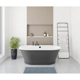 Maax - Brioso 6636 AcrylX Freestanding Center Drain Bathtub in White with Thundey Grey Skirt - Thunder Gray