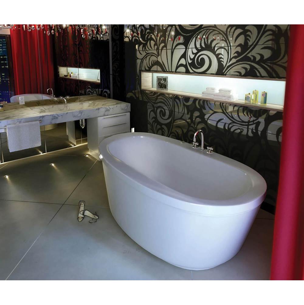 Jazz F 66 x 36 Acrylic Freestanding Center Drain Bathtub in White with White Skirt