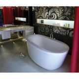 Jazz F 66 x 36 Acrylic Freestanding Center Drain Bathtub in White with White Skirt