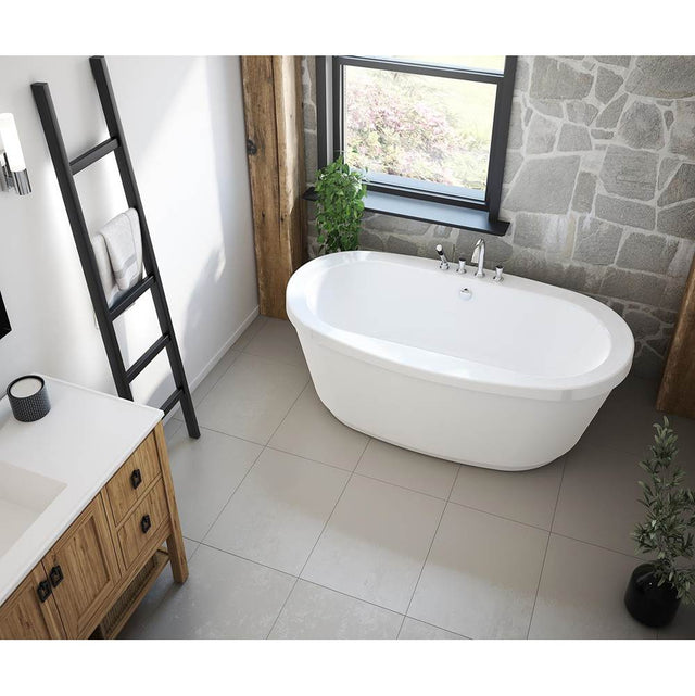 Maax - Jazz F 66 x 36 Acrylic Freestanding Center Drain Bathtub in White with White Skirt - White