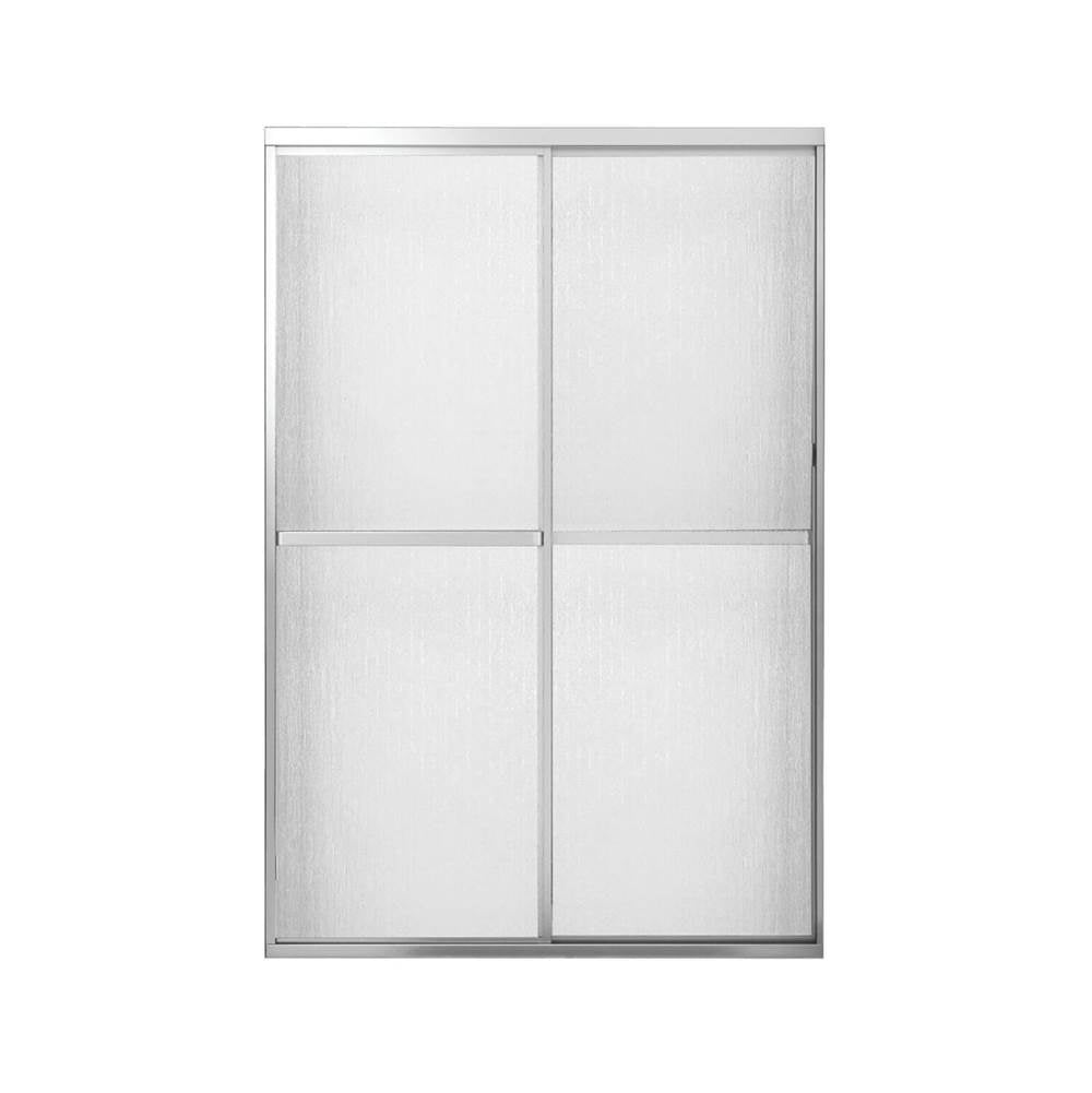 Polar 42-47.5 x 68 in. Bypass Shower Door for Alcove Installation with Raindrop glass in Chrome