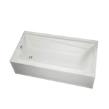 New Town 6032 IFS Acrylic Alcove Left-Hand Drain 10 Microjets Bathtub in White