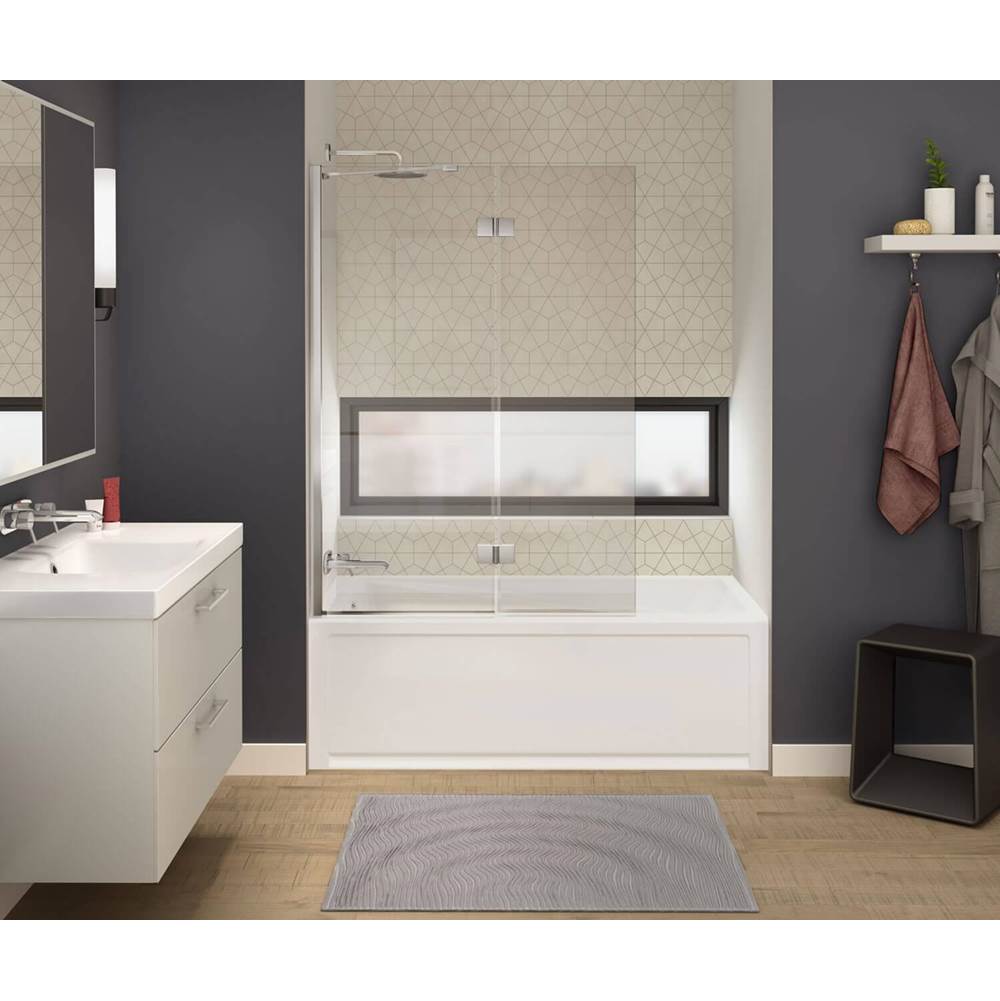 New Town 6032 IFS Acrylic Alcove Left-Hand Drain 10 Microjets Bathtub in White
