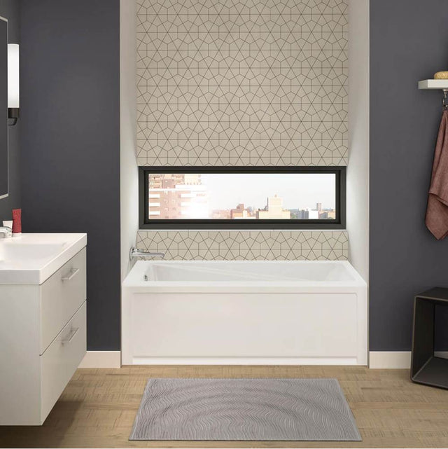 Maax - New Town 6032 IFS Acrylic Alcove Left-Hand Drain 10 Microjets Bathtub in White - White