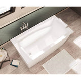 Optik 6032 F Acrylic Freestanding End Drain Bathtub in White with White Skirt