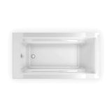 Optik 6032 F Acrylic Freestanding End Drain Bathtub in White with White Skirt