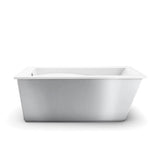 Optik 6032 F Acrylic Freestanding End Drain Aerofeel Bathtub in White with Sterling Silver Skirt