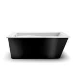 Optik 6032 F Acrylic Freestanding End Drain Aerofeel Bathtub in White with Black Skirt