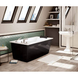 Maax - Optik 6032 F Acrylic Freestanding End Drain Aerofeel Bathtub in White with Black Skirt - Black