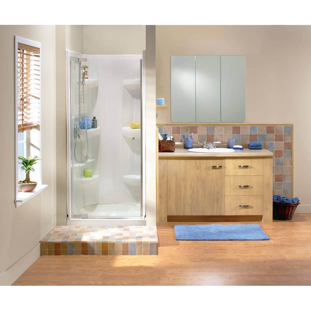 Maax - Square Base 32 3 in. 32 x 32 Acrylic Alcove Shower Base with Back Center Drain in White - White