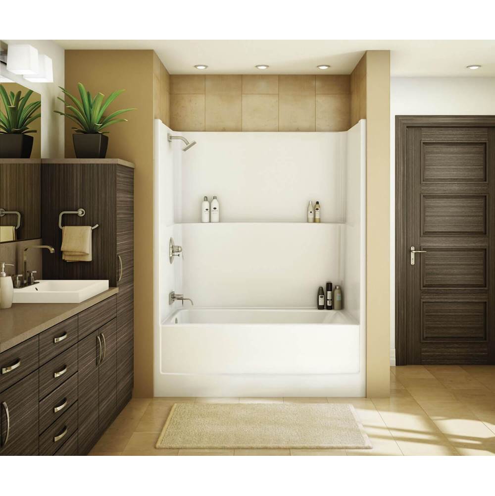 Maax - TSEA Plus 60 x 32 AcrylX Alcove Left-Hand Drain One-Piece Tub Shower in White - White