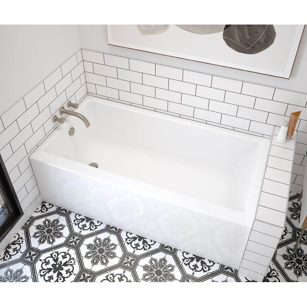 Rubix 6032 Acrylic Alcove Left-Hand Drain Bathtub in White
