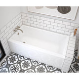 Rubix 6032 Acrylic Alcove Left-Hand Drain Bathtub in White