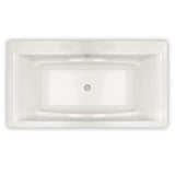 Optik 6636 F Acrylic Freestanding Center Drain Bathtub in White with White Skirt