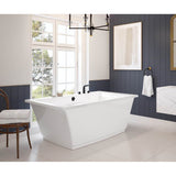 Maax - Optik 6636 F Acrylic Freestanding Center Drain Bathtub in White with White Skirt - White