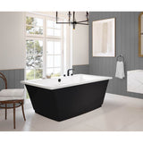 Maax - Optik 6636 F Acrylic Freestanding Center Drain Aerofeel Bathtub in White with Black Skirt - Black