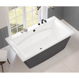 Optik 6636 F Acrylic Freestanding Center Drain Bathtub in White with Thunder Grey Skirt