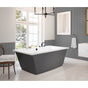 Maax - Optik 6636 F Acrylic Freestanding Center Drain Aerofeel Bathtub in White with Thunder Grey Skirt - Thunder Gray