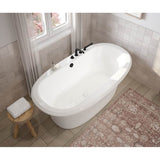 Ella Sleek 66 x 36 Acrylic Freestanding Center Drain Bathtub in White with White Skirt